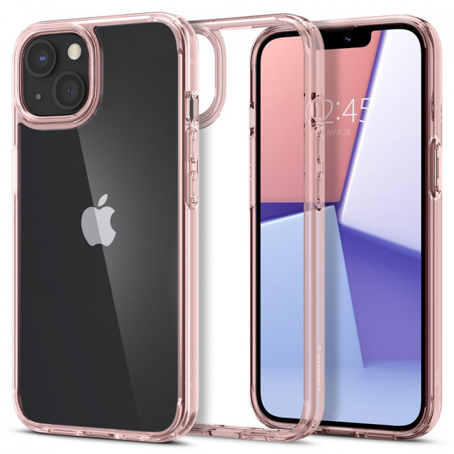 Spigen iPhone 13 Ultra Hybrid Σκληρή Θήκη με Πλαίσιο Σιλικόνης - Rose Crystal