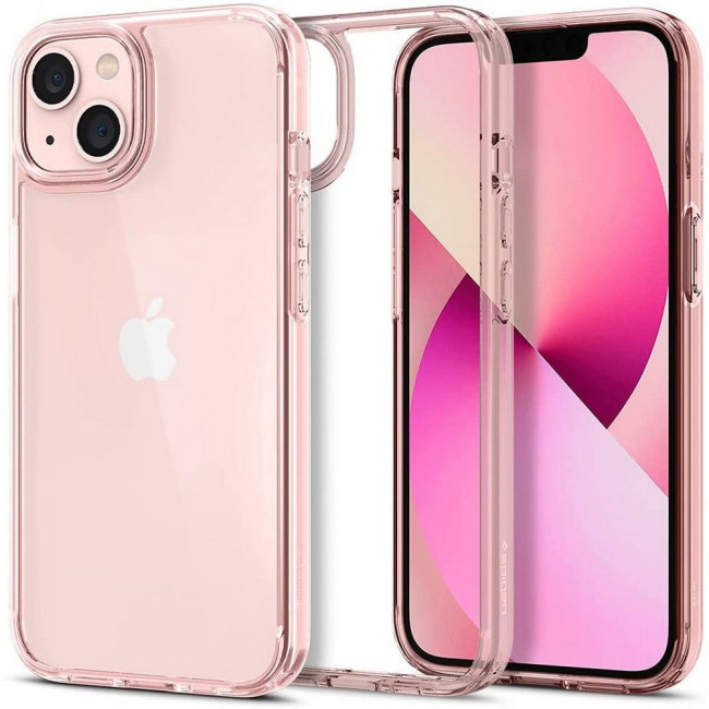 Spigen iPhone 13 Ultra Hybrid Σκληρή Θήκη με Πλαίσιο Σιλικόνης - Rose Crystal