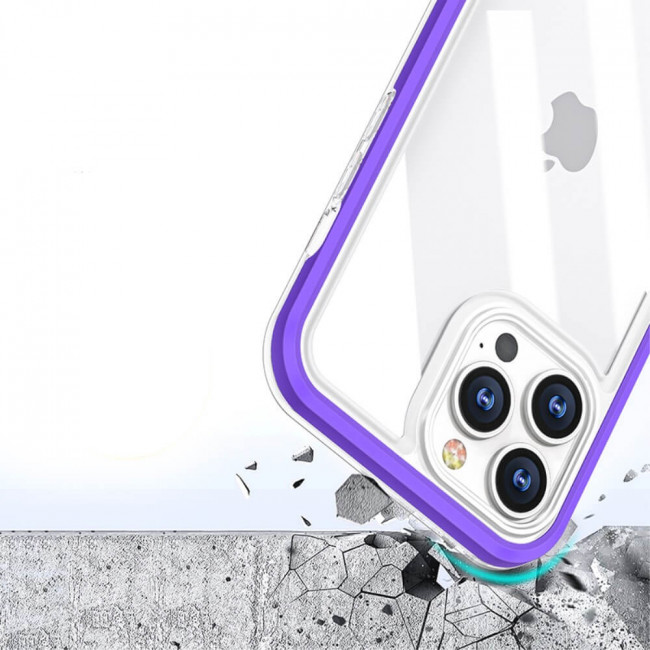 Erbord iPhone 13 Pro Hybrid Frame Σκληρή Θήκη - Purple / Διάφανη