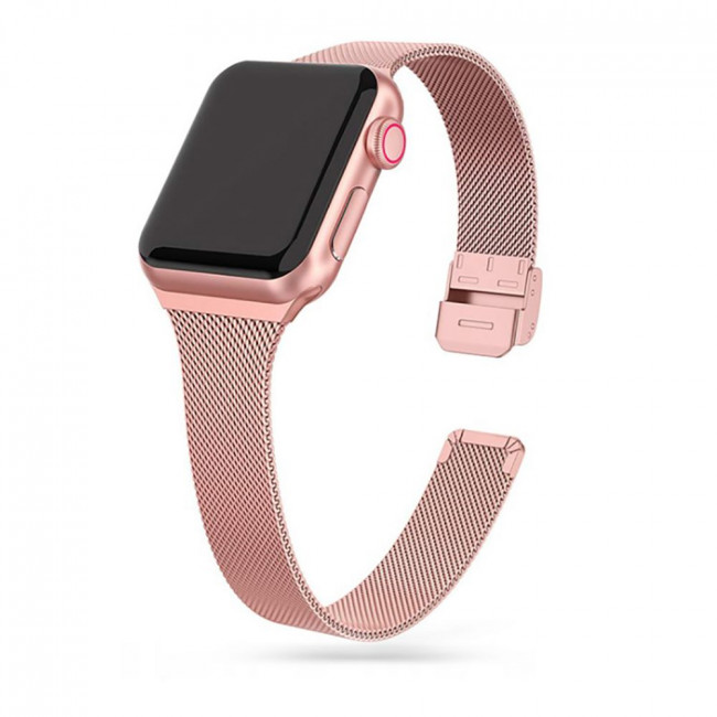 Tech-Protect Λουράκι Apple Watch 2 / 3 / 4 / 5 / 6 / 7 / 8 / 9 / SE - 38 / 40 / 41 mm MilaneseBand από Ανοξείδωτο Ατσάλι - Rose Gold