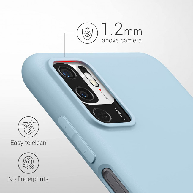 KW Xiaomi Redmi Note 10 5G Θήκη Σιλικόνης TPU - Light Blue Matte - 54947.58