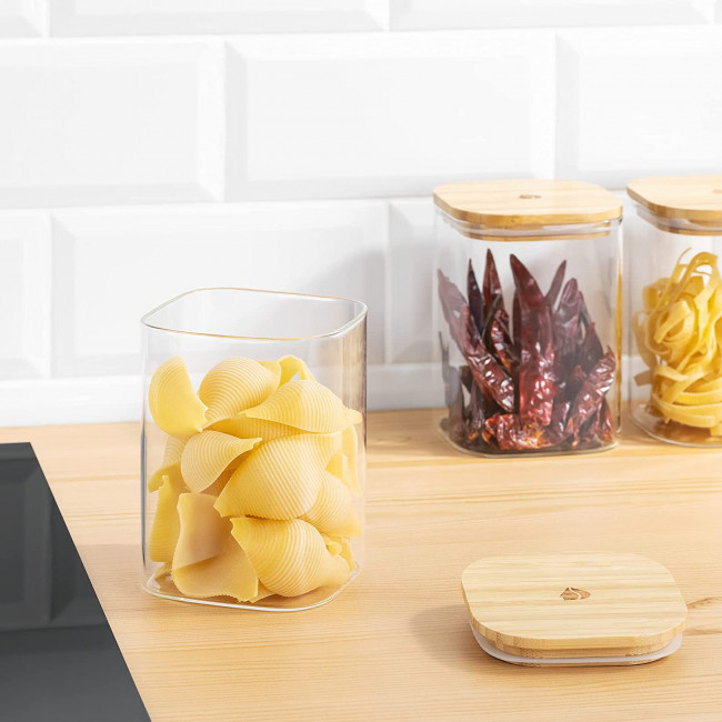 Navaris Glass Storage Jars Set Σετ 3 Γυάλινα Βάζα Αποθήκευσης - 1L - Διάφανα - 54601.01.03