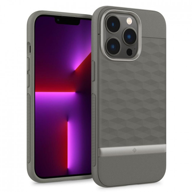 Caseology iPhone 13 Pro Parallax Θήκη Σιλικόνης με Σκληρό Πλαίσιο - Ash Grey