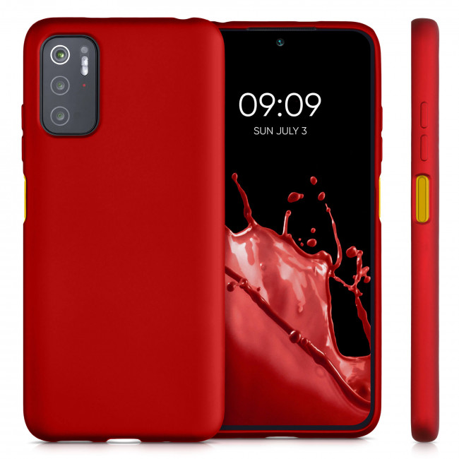 KW Xiaomi Poco M3 Pro 5G Θήκη Σιλικόνης TPU - Metallic Dark Red - 55364.36