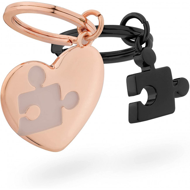 Navaris Μπρελόκ Κλειδιών - Love Puzzle Heart - Rose Gold / Anthracite - 55217.01