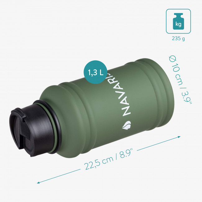 Navaris Μπουκάλι Νερού από Ανοξείδωτο Ατσάλι - BPA Free - 1.3 L - Green - 52873.80
