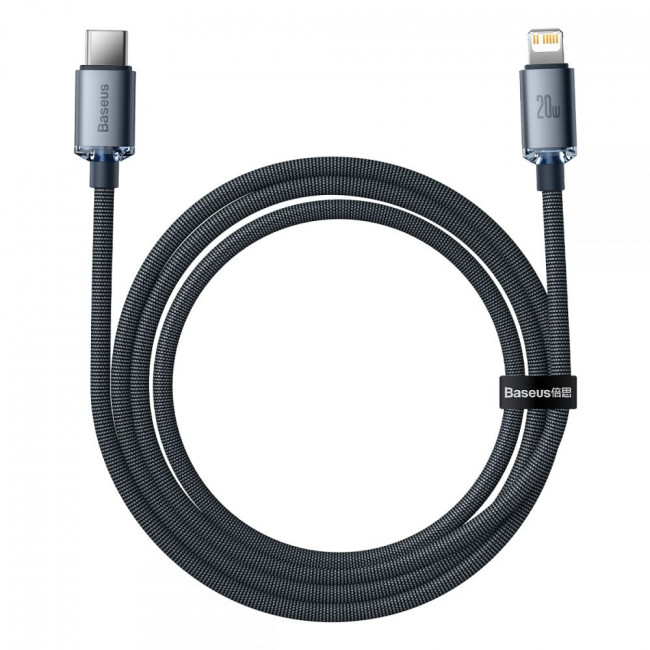 Baseus Crystal Shine Cable Type-C to Lightning PD 20W - Καλώδιο Δεδομένων και Γρήγορης Φόρτισης Type-C to Lightning 1.2M - Black - CAJY000201