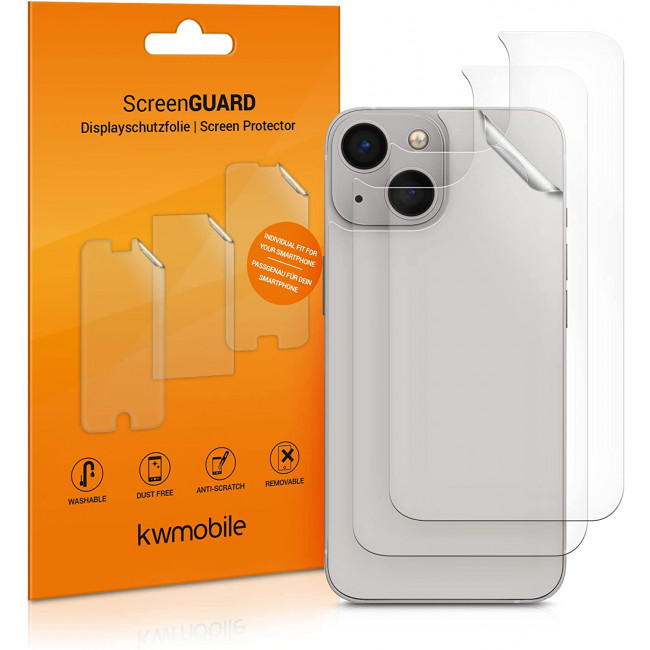 KW iPhone 13 - Τρεις Μεμβράνες Προστασίας Back Cover - Διάφανες - 56418.5