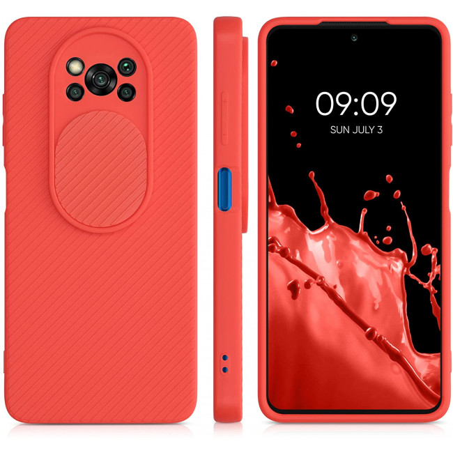 KW Xiaomi Poco X3 NFC / X3 Pro Θήκη Σιλικόνης με Κάλυμμα για την Κάμερα - Red - 54867.09