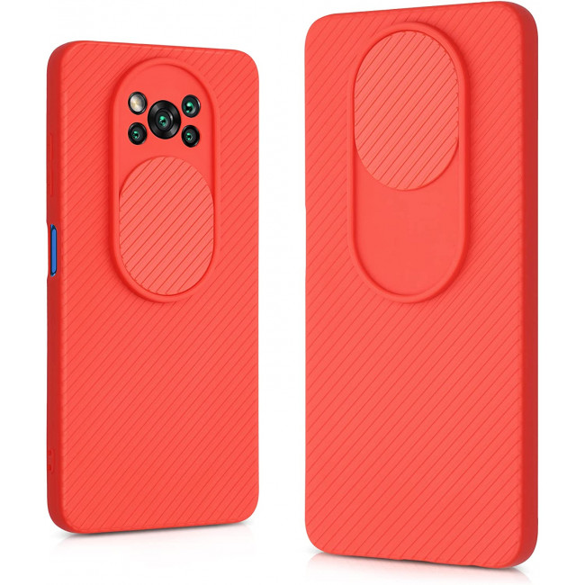 KW Xiaomi Poco X3 NFC / X3 Pro Θήκη Σιλικόνης με Κάλυμμα για την Κάμερα - Red - 54867.09