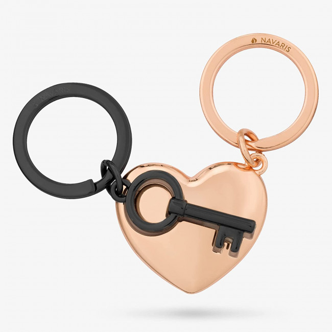 Navaris Μπρελόκ Κλειδιών - Love Key - Rose Gold / Anthracite - 55217.02