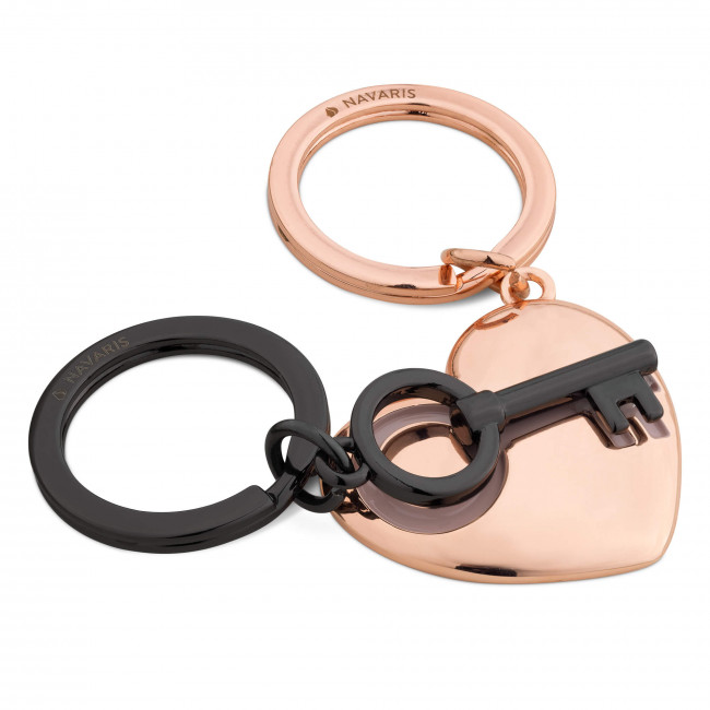 Navaris Μπρελόκ Κλειδιών - Love Key - Rose Gold / Anthracite - 55217.02