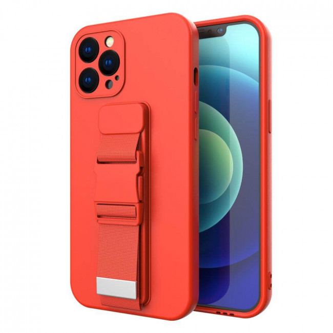 OEM Xiaomi Redmi Note 10 5G / Poco M3 Pro 5G Rope Case - Θήκη Σιλικόνης με Ρυθμιζόμενο Λουράκι - Red