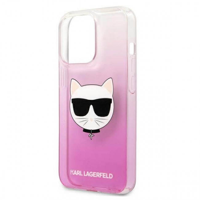 Karl Lagerfeld iPhone 13 Pro Max - Choupette Head Σκληρή Θήκη με Πλαίσιο Σιλικόνης - Pink - KLHCP13XCTRP