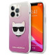 Karl Lagerfeld iPhone 13 Pro Max - Choupette Head Σκληρή Θήκη με Πλαίσιο Σιλικόνης - Pink - KLHCP13XCTRP