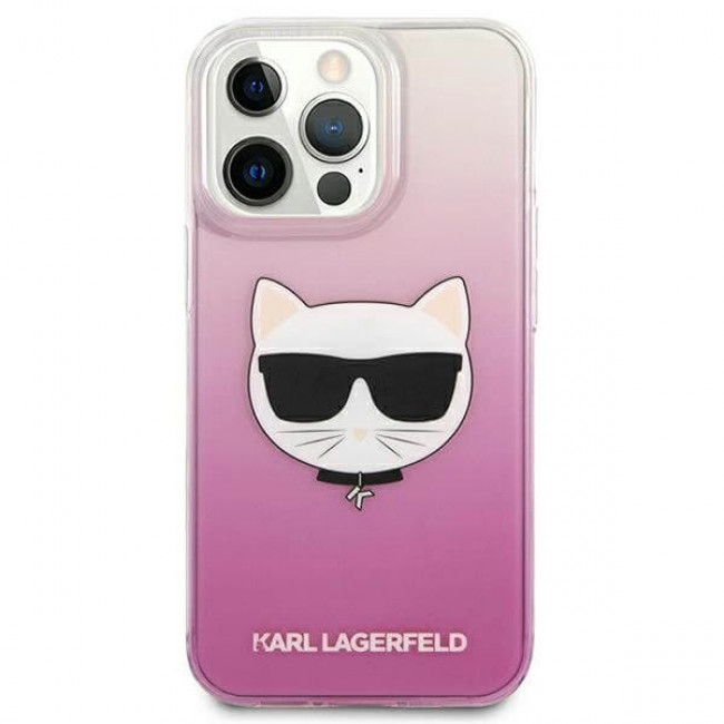 Karl Lagerfeld iPhone 13 Pro Max - Choupette Head Σκληρή Θήκη με Πλαίσιο Σιλικόνης - Pink - KLHCP13XCTRP