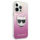 Karl Lagerfeld iPhone 13 Pro Max - Choupette Head Σκληρή Θήκη με Πλαίσιο Σιλικόνης - Pink - KLHCP13XCTRP