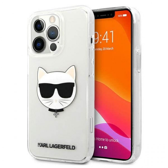 Karl Lagerfeld iPhone 13 Pro Max - Choupette Head Σκληρή Θήκη με Πλαίσιο Σιλικόνης - Διάφανη - KLHCP13XCTR