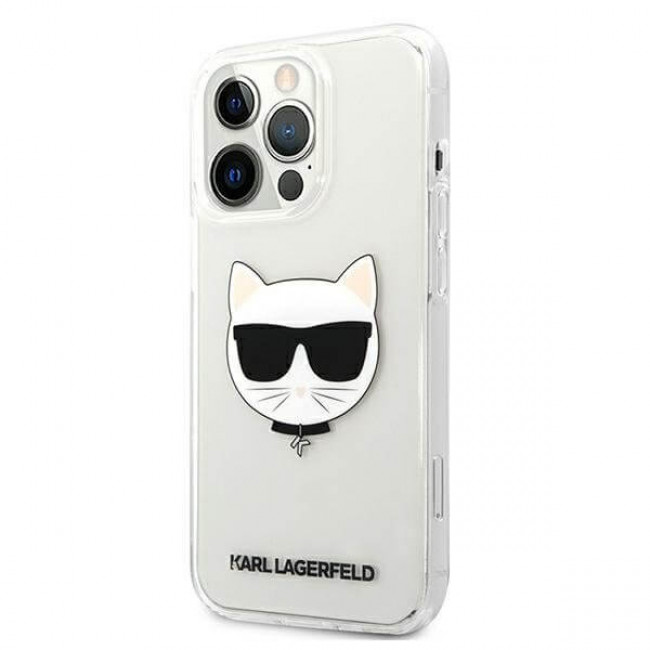 Karl Lagerfeld iPhone 13 Pro Max - Choupette Head Σκληρή Θήκη με Πλαίσιο Σιλικόνης - Διάφανη - KLHCP13XCTR