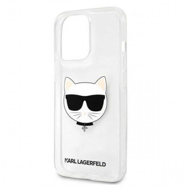 Karl Lagerfeld iPhone 13 Pro Max - Choupette Head Σκληρή Θήκη με Πλαίσιο Σιλικόνης - Διάφανη - KLHCP13XCTR