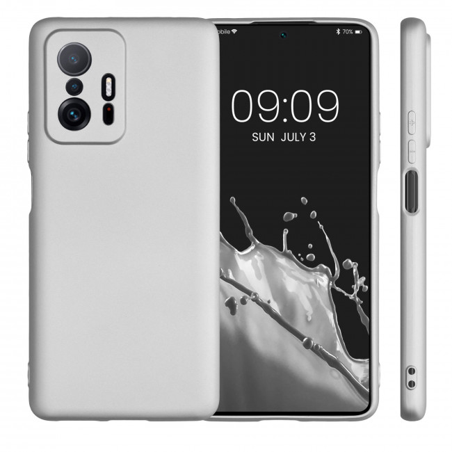 KW Xiaomi 11T / 11T Pro Θήκη Σιλικόνης TPU - Metallic Silver - 56237.67