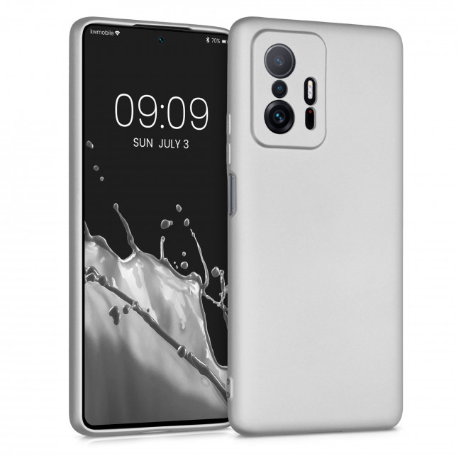 KW Xiaomi 11T / 11T Pro Θήκη Σιλικόνης TPU - Metallic Silver - 56237.67