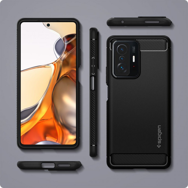 Spigen Xiaomi 11T / 11T Pro Θήκη TPU Rugged Armor - Matte Black