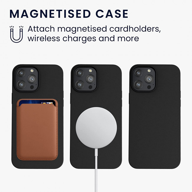 KW iPhone 13 Pro Max Θήκη Σιλικόνης Rubber TPU με MagSafe - Black - 56561.01