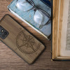 KW Xiaomi Redmi 10 Θήκη από Φυσικό Ξύλο - Design Navigational Compass - Dark Brown - 56794.02