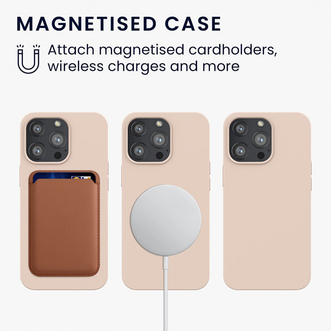 KW iPhone 13 Pro Θήκη Σιλικόνης Rubber TPU με MagSafe - Dusty Pink - 56560.10