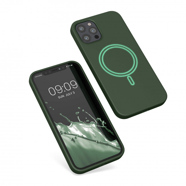 KW iPhone 12 / 12 Pro Θήκη Σιλικόνης Rubber TPU με MagSafe - Dark Green - 56556.80