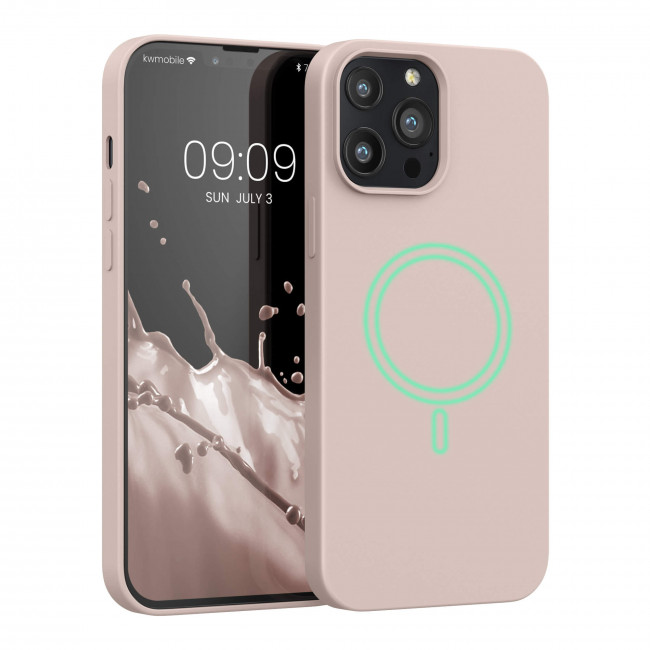 KW iPhone 13 Pro Max Θήκη Σιλικόνης Rubber TPU με MagSafe - Dusty Pink - 56561.10