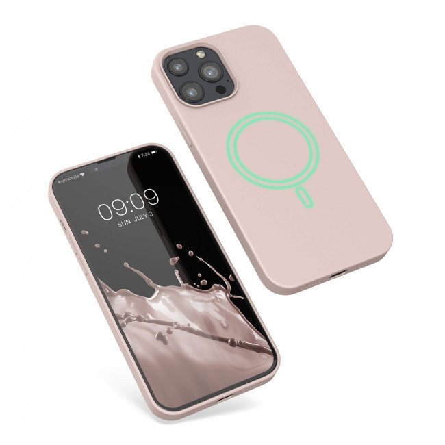 KW iPhone 13 Pro Max Θήκη Σιλικόνης Rubber TPU με MagSafe - Dusty Pink - 56561.10