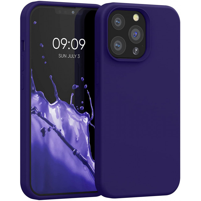 KW iPhone 13 Pro Θήκη Σιλικόνης Rubberized TPU - Velvet Blue - 55880.226