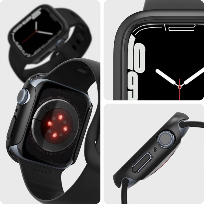 Spigen Θήκη Apple Watch 7 / 8 / 9 - 41 mm Thin Fit - Black