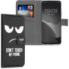 KW Xiaomi Redmi Note 10 / Note 10s / Poco M5s Θήκη Πορτοφόλι Stand - Design Don't Touch My Phone - Black / White - 54550.02