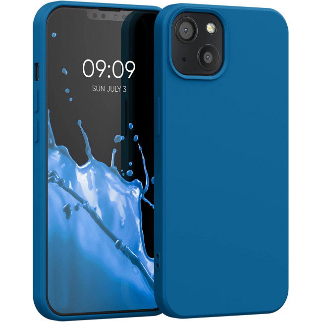 KW iPhone 13 Θήκη Σιλικόνης Rubberized TPU - Blue Reef - 55948.228