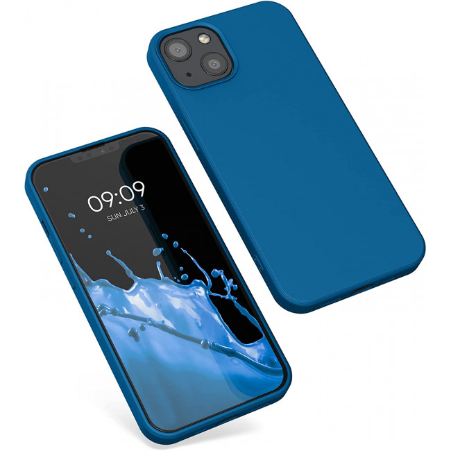 KW iPhone 13 Θήκη Σιλικόνης Rubberized TPU - Blue Reef - 55948.228