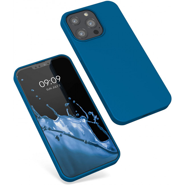 KW iPhone 13 Pro Θήκη Σιλικόνης Rubberized TPU - Blue Reef - 55962.228