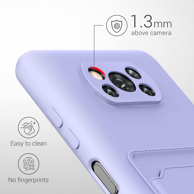 KW Xiaomi Poco X3 NFC / X3 Pro Θήκη Σιλικόνης TPU με Υποδοχή για Κάρτα - Lavender - 56050.108