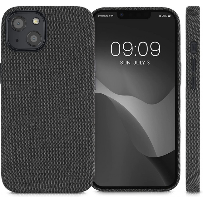 KW iPhone 13 Θήκη Σιλικόνης TPU Canvas - Dark Grey - 56771.19