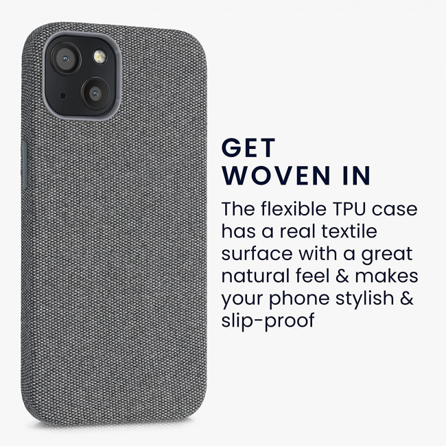 KW iPhone 13 Θήκη Σιλικόνης TPU Canvas - Grey - 56771.22