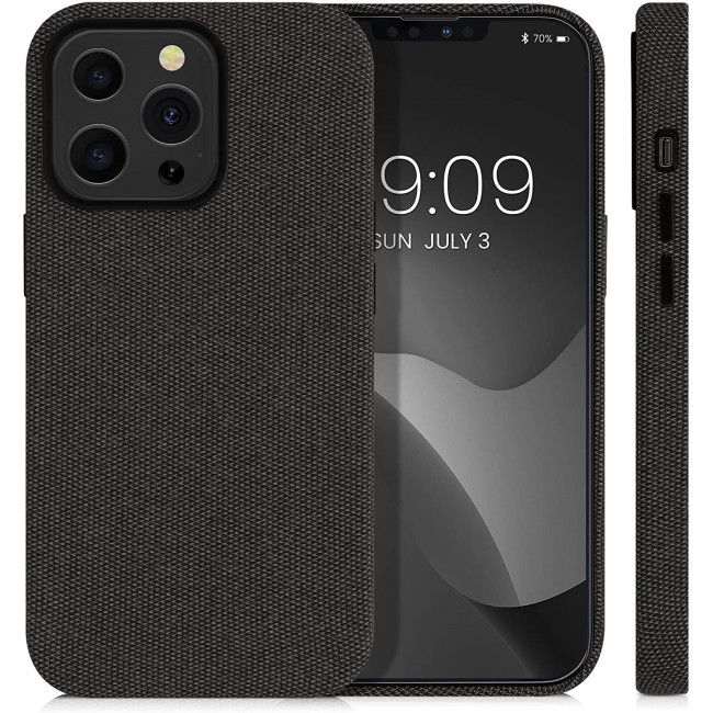 KW iPhone 13 Pro Θήκη Σιλικόνης TPU Canvas - Dark Grey - 56772.19