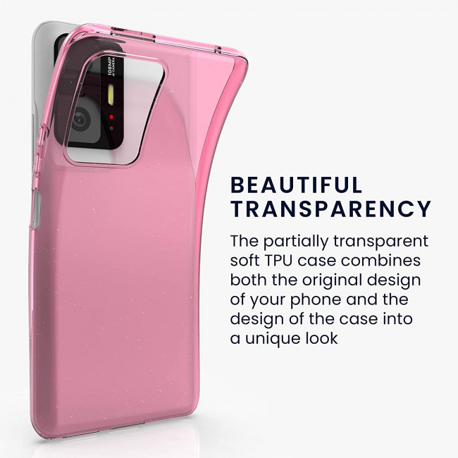 KW Xiaomi 11T / 11T Pro Θήκη Σιλικόνης TPU Design Glitter Uniform - Διάφανη / Pink - 56840.02