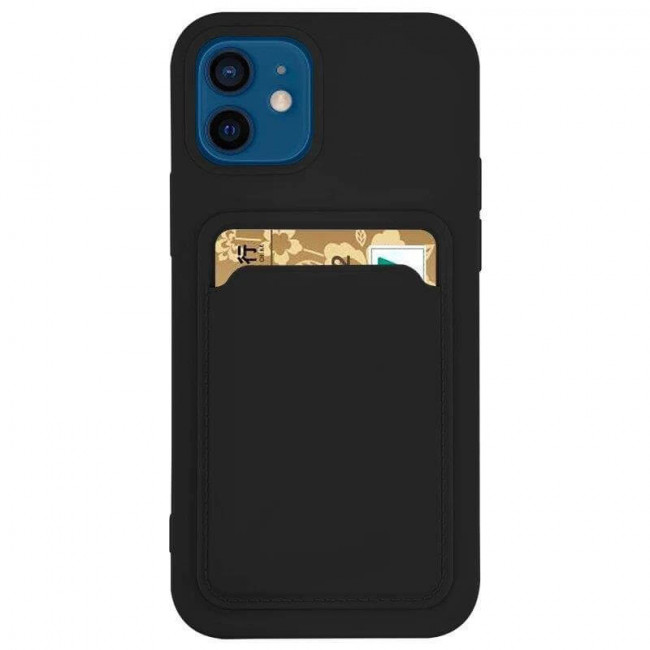 OEM Xiaomi Redmi Note 10 / Note 10s / Poco M5s Card Case Θήκη Σιλικόνης με Υποδοχή για Κάρτα - Black