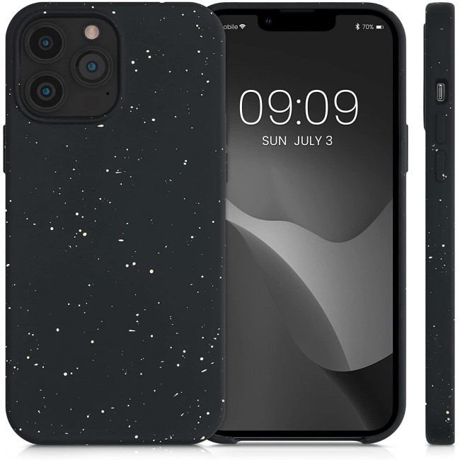 KW iPhone 13 Pro Max Θήκη Σιλικόνης Rubber TPU - Design Speckle - Black / White - 56884.01