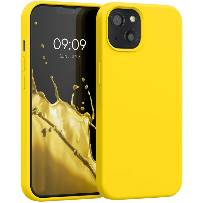 KW iPhone 13 Θήκη Σιλικόνης Rubberized TPU - Vibrant Yellow - 55878.165