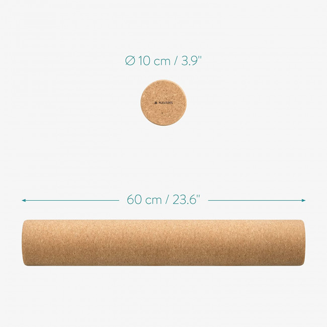 Navaris Fascia Roller Cork - Κύλινδρος Γυμναστικής από Φελλό - 60 x 10cm - Light Brown - 47492.3