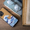 KW Xiaomi Mi 11 Θήκη από Φυσικό Ξύλο - Design Wood Japanese Wave - Blue / White / Brown - 54662.06