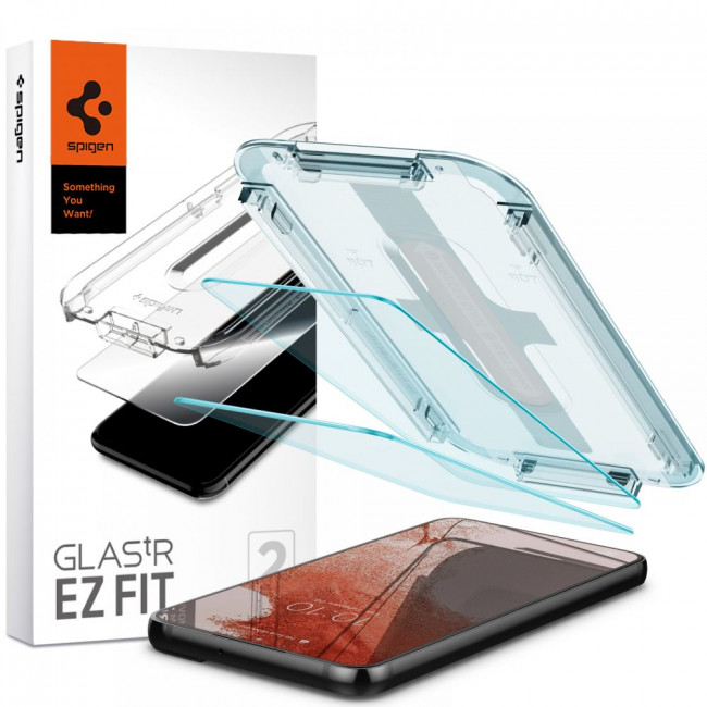 Spigen Samsung Galaxy S22 Glas.TR EZ Fit 0.2mm 2.5D 9H Tempered Glass Αντιχαρακτικό Γυαλί Οθόνης - 2 Τεμάχια - Clear - AGL04151